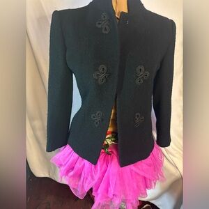 Valentino Black Women's Blazer with Embroidered Details